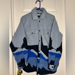 Wild Fable Blue Textured Jacket